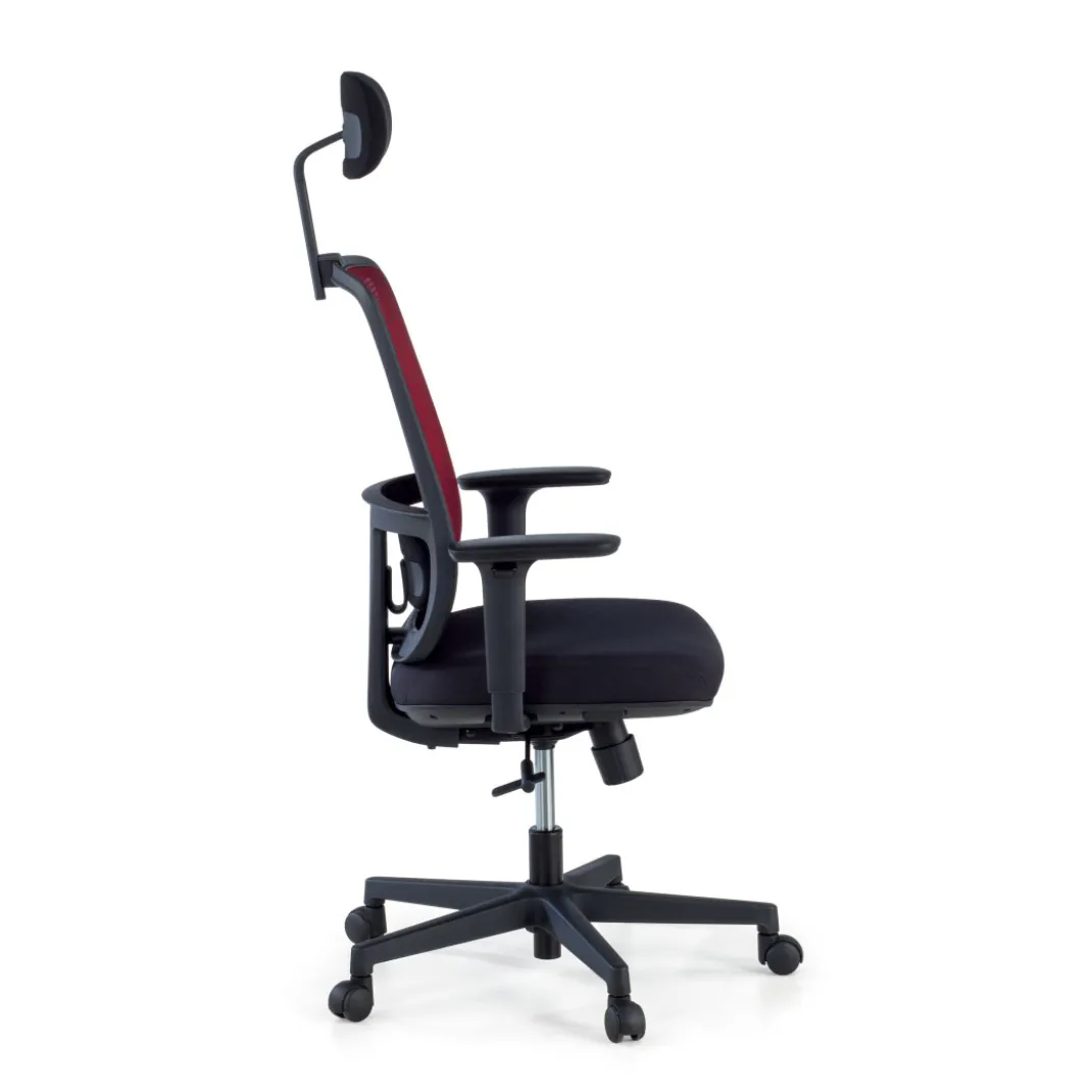 Silla de oficina profesional Sugar black con reposacabezas