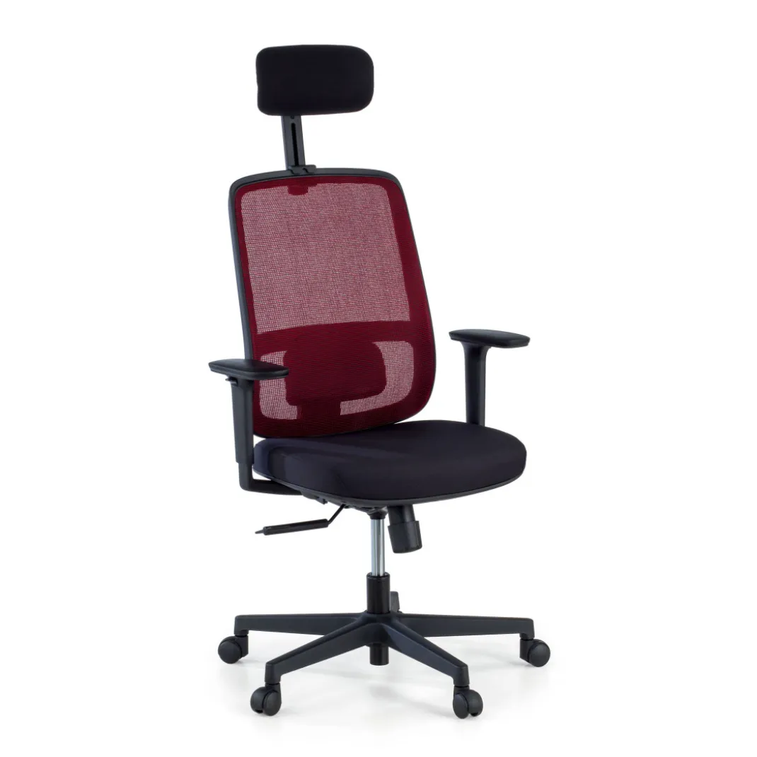 Silla de oficina profesional Sugar black con reposacabezas