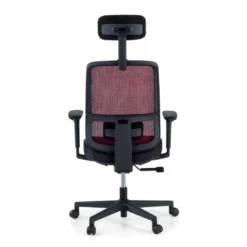 Silla de oficina profesional Sugar black con reposacabezas
