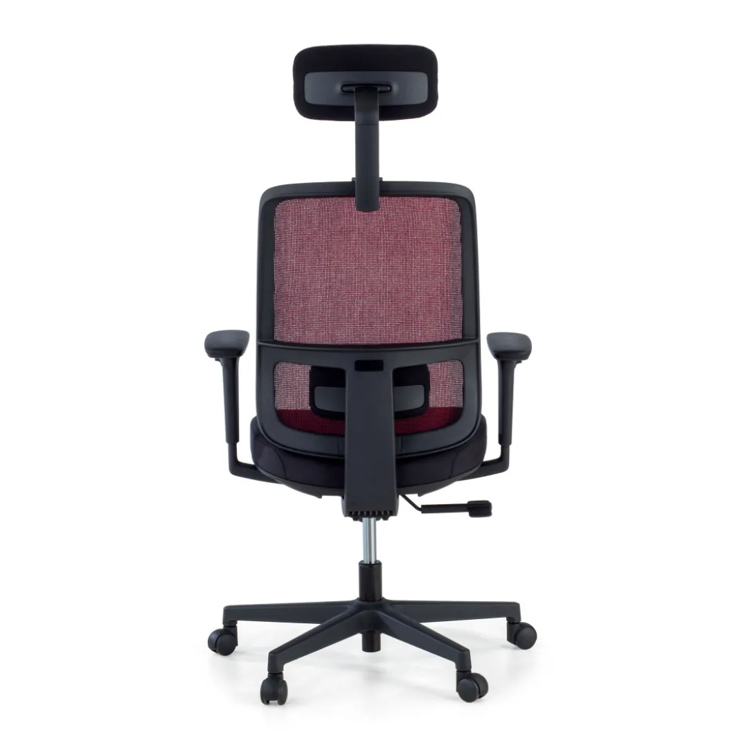 Silla de oficina profesional Sugar black con reposacabezas