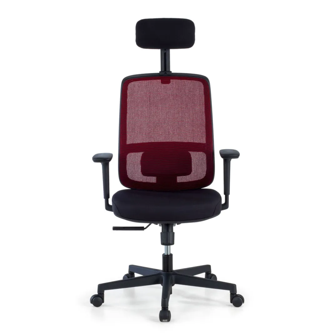 Silla de oficina profesional Sugar black con reposacabezas