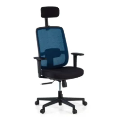 Silla de oficina profesional Sugar black con reposacabezas