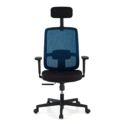 Silla de oficina profesional Sugar black con reposacabezas