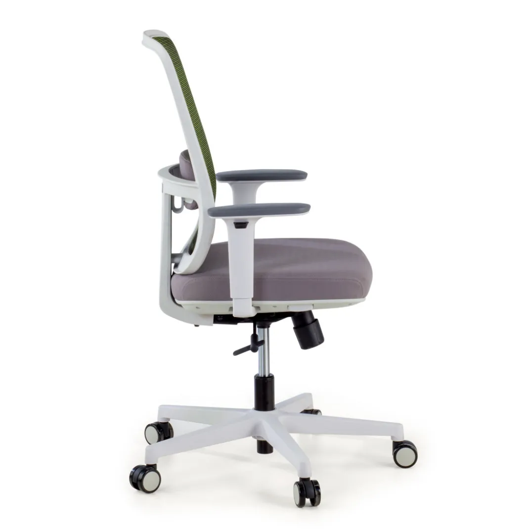 Silla de oficina profesional Sugar white, uso intensivo