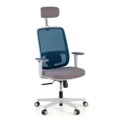 Silla de oficina Sugar white con reposacabezas
