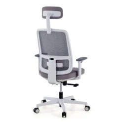 Silla de oficina Sugar white con reposacabezas