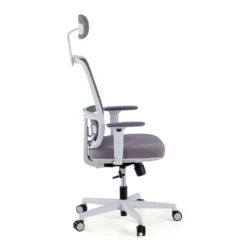 Silla de oficina Sugar white con reposacabezas