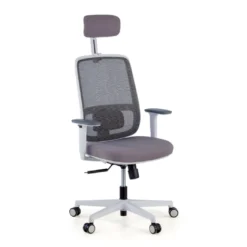 Silla de oficina Sugar white con reposacabezas