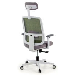 Silla de oficina Sugar white con reposacabezas