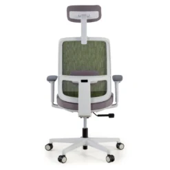 Silla de oficina Sugar white con reposacabezas