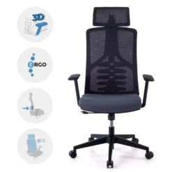 Silla de oficina Tekno, respaldo ergonómico, mecanismo sincronizado