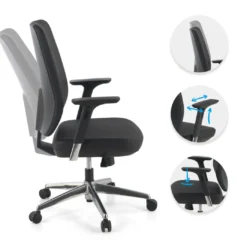 Silla de oficina Wind, respaldo regulable, brazos 3D, tapizado