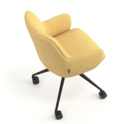 Silla de reuniones con ruedas Gala, estructura giratoria