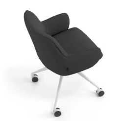 Silla de reuniones con ruedas Gala, estructura giratoria