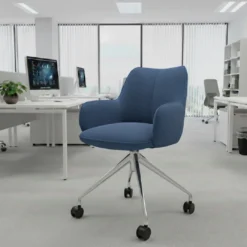 Silla de reuniones con ruedas Gala, estructura giratoria
