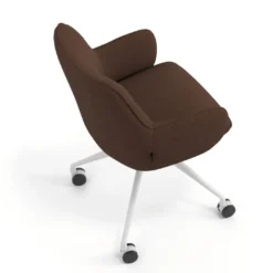 Silla de reuniones con ruedas Gala, estructura giratoria