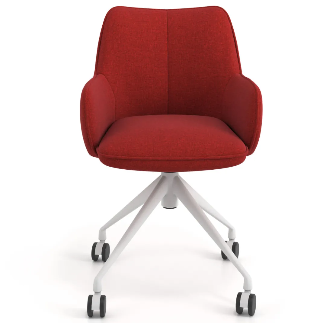 Silla de reuniones con ruedas Gala, estructura giratoria