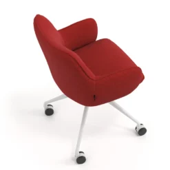 Silla de reuniones con ruedas Gala, estructura giratoria