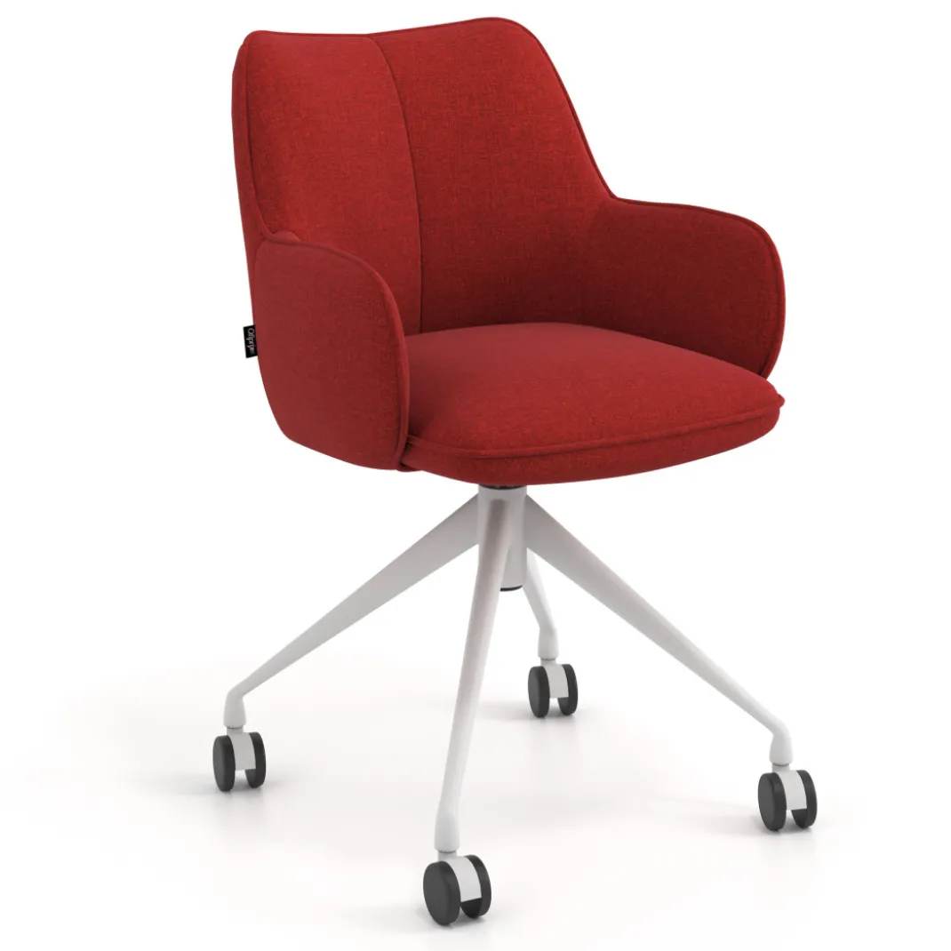 Silla de reuniones con ruedas Gala, estructura giratoria