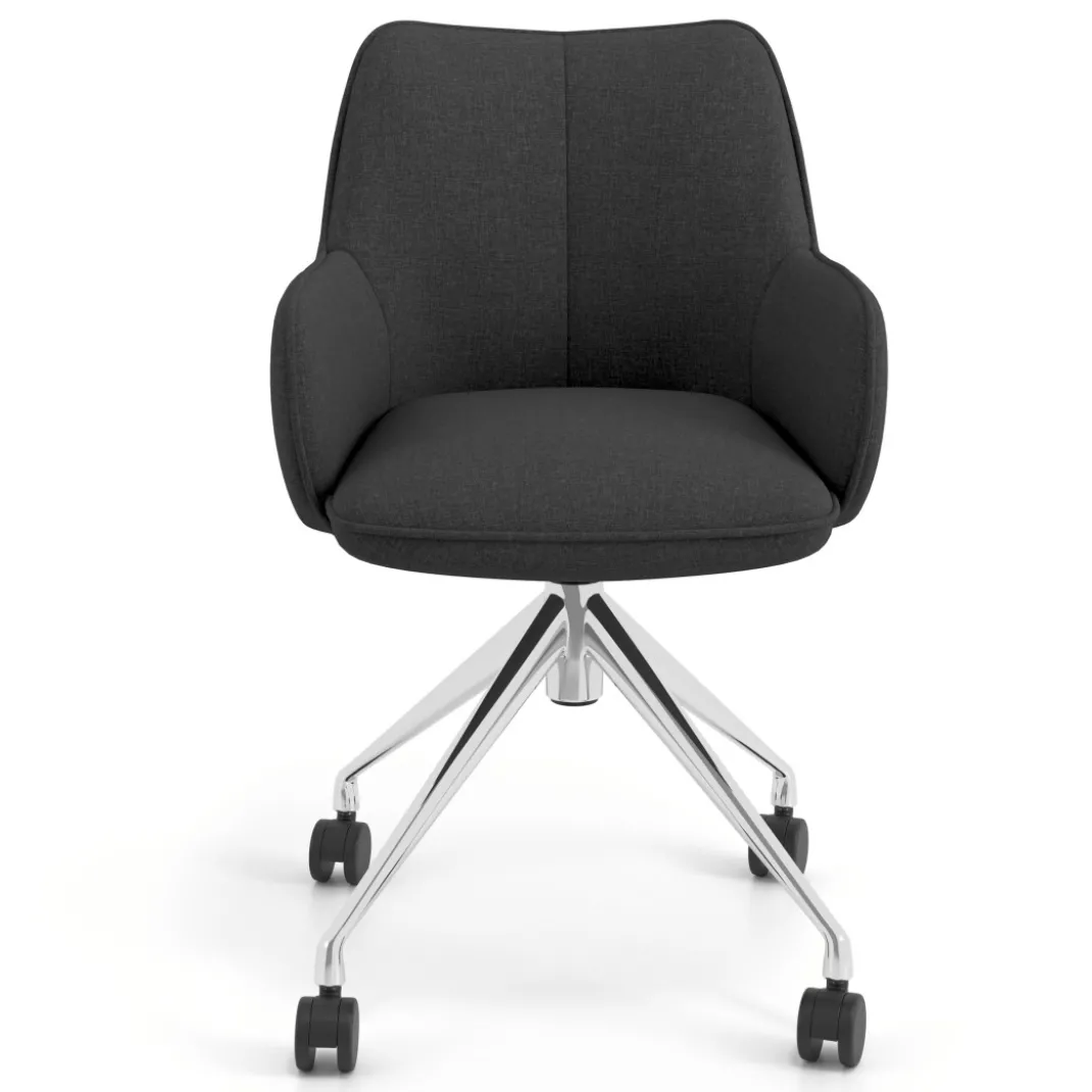 Silla de reuniones con ruedas Gala, estructura giratoria