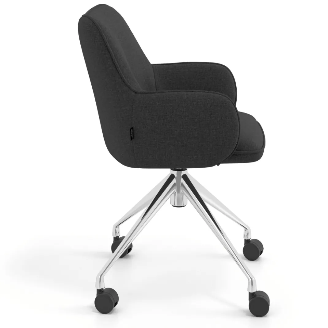 Silla de reuniones con ruedas Gala, estructura giratoria