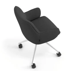 Silla de reuniones con ruedas Gala, estructura giratoria