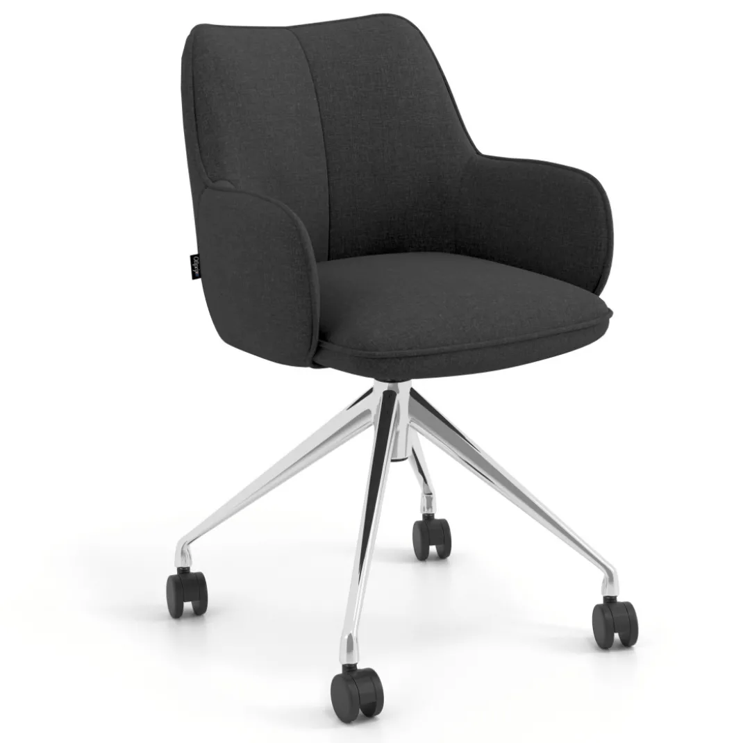 Silla de reuniones con ruedas Gala, estructura giratoria
