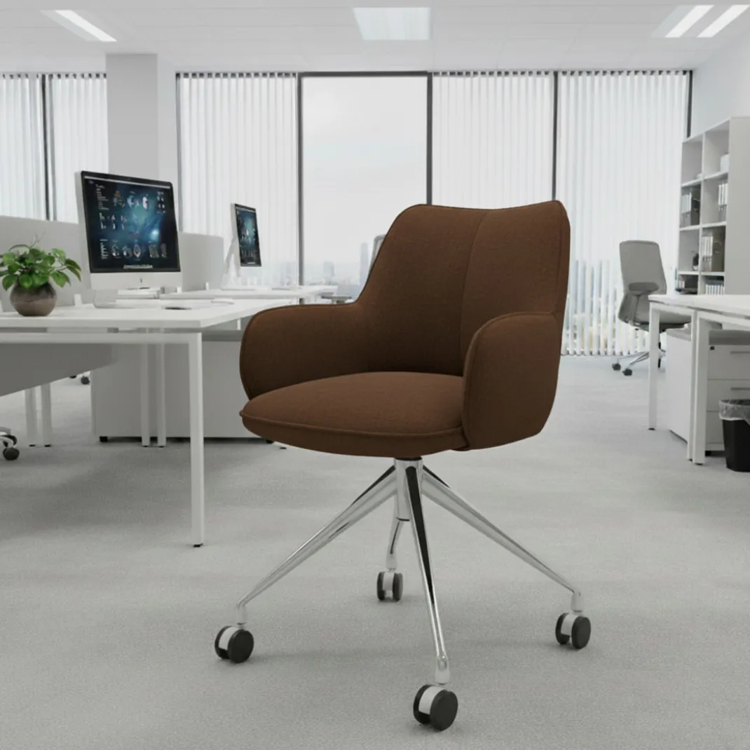 Silla de reuniones con ruedas Gala, estructura giratoria
