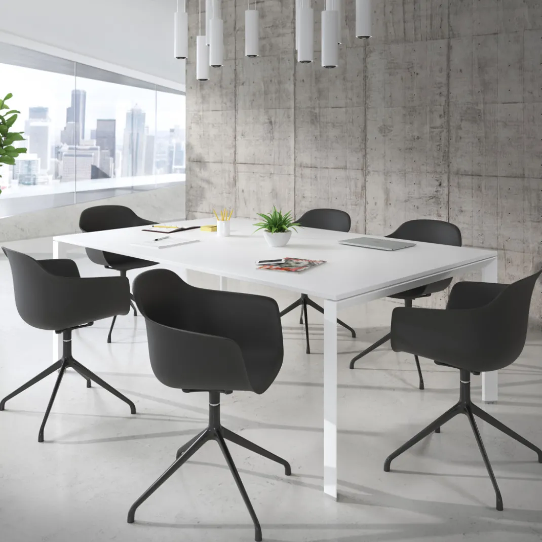 Silla de reuniones Elisa, base piramidal