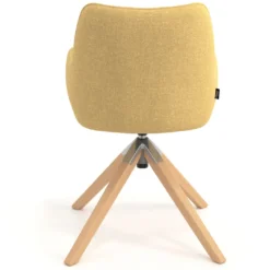 Silla de reuniones Gala, estructura giratoria, base de madera