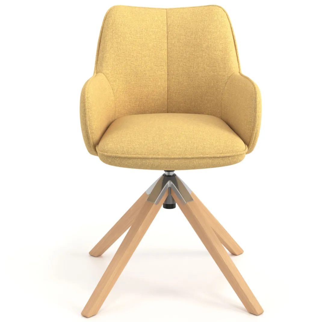 Silla de reuniones Gala, estructura giratoria, base de madera