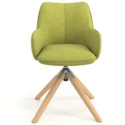 Silla de reuniones Gala, estructura giratoria, base de madera