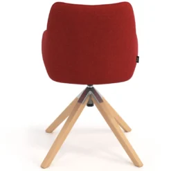 Silla de reuniones Gala, estructura giratoria, base de madera