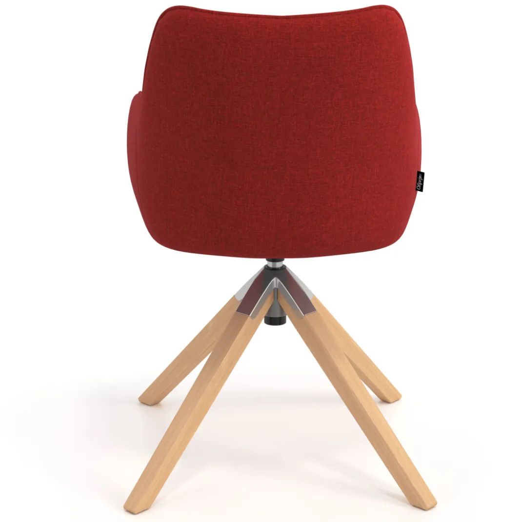 Silla de reuniones Gala, estructura giratoria, base de madera