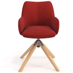 Silla de reuniones Gala, estructura giratoria, base de madera