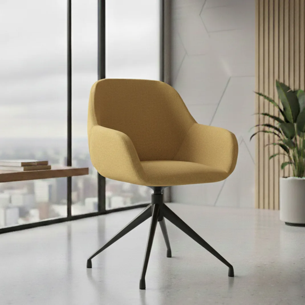 Silla de reuniones Moon Base de aluminio giratoria