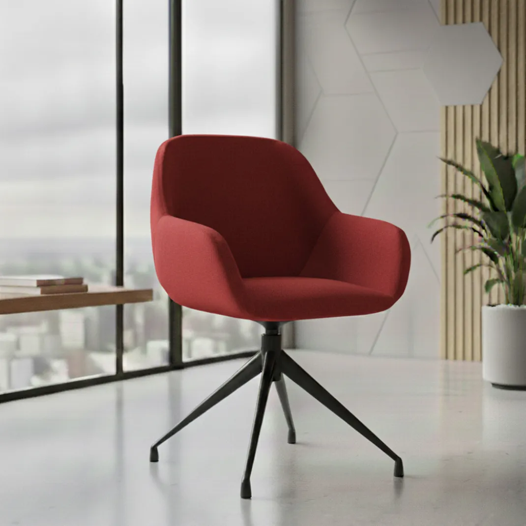 Silla de reuniones Moon Base de aluminio giratoria