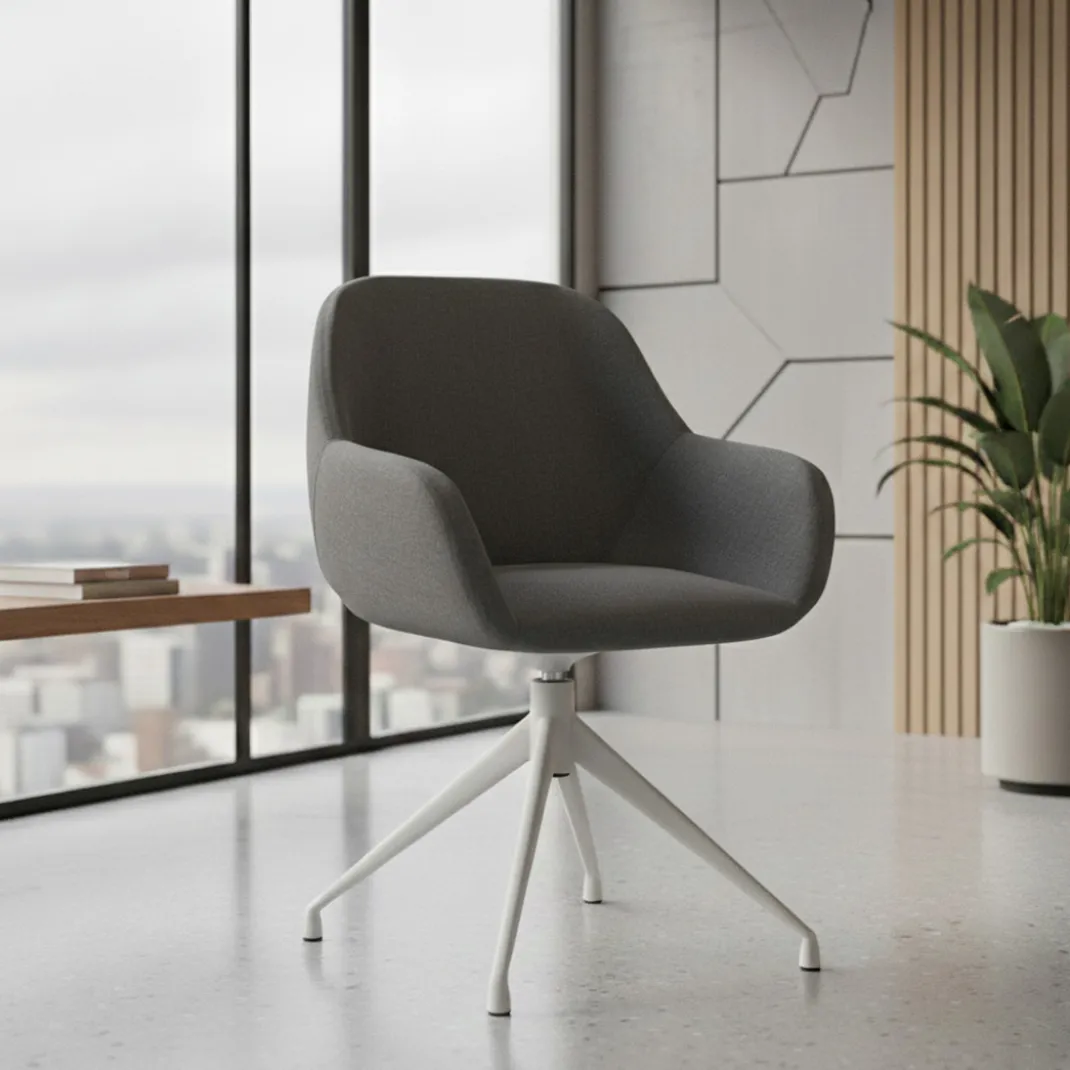 Silla de reuniones Moon Base de aluminio giratoria