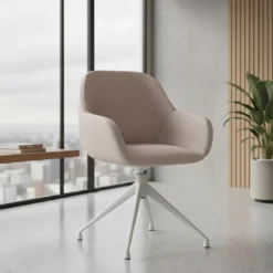 Silla de reuniones Moon Base de aluminio giratoria