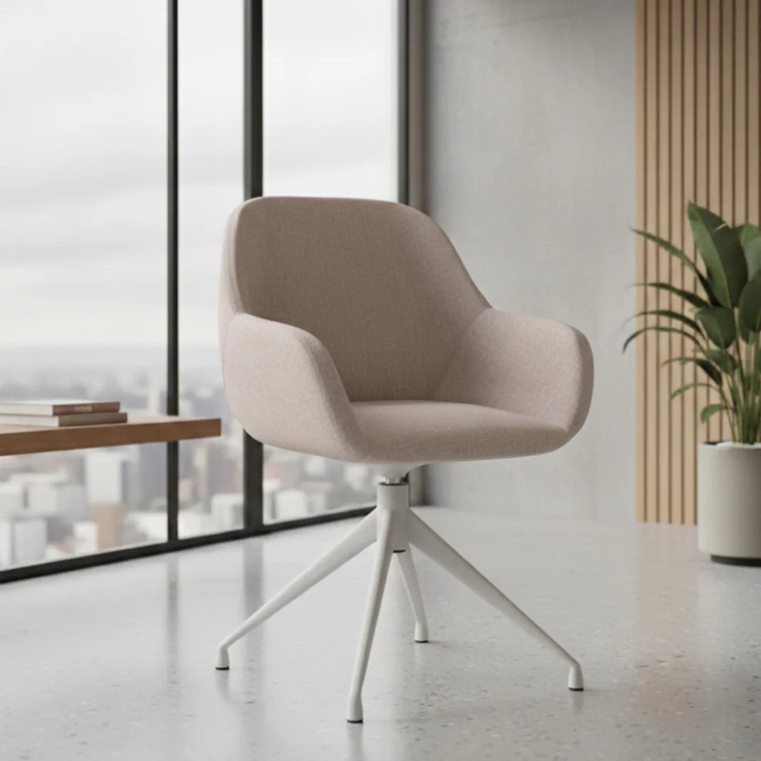 Silla de reuniones Moon Base de aluminio giratoria
