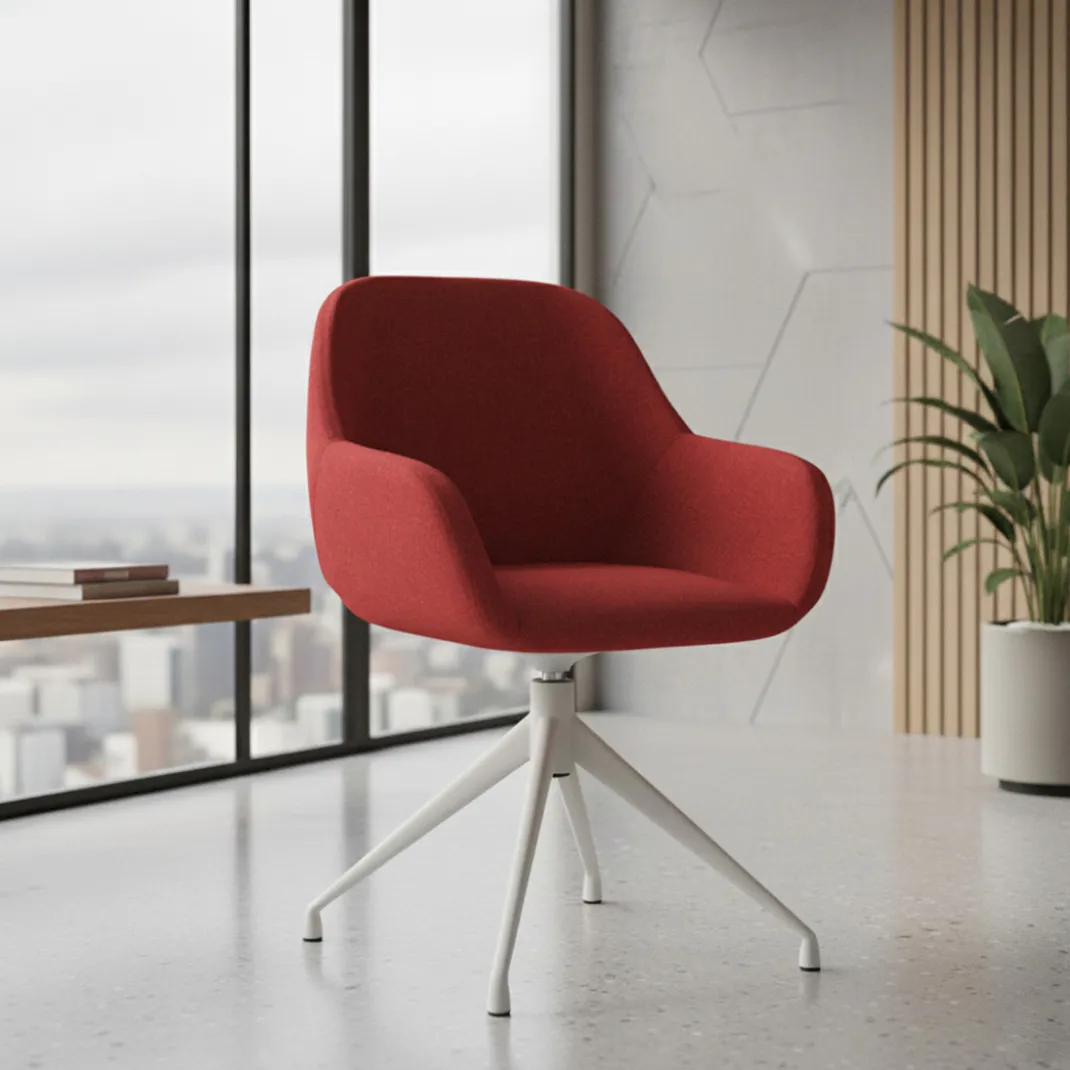 Silla de reuniones Moon Base de aluminio giratoria