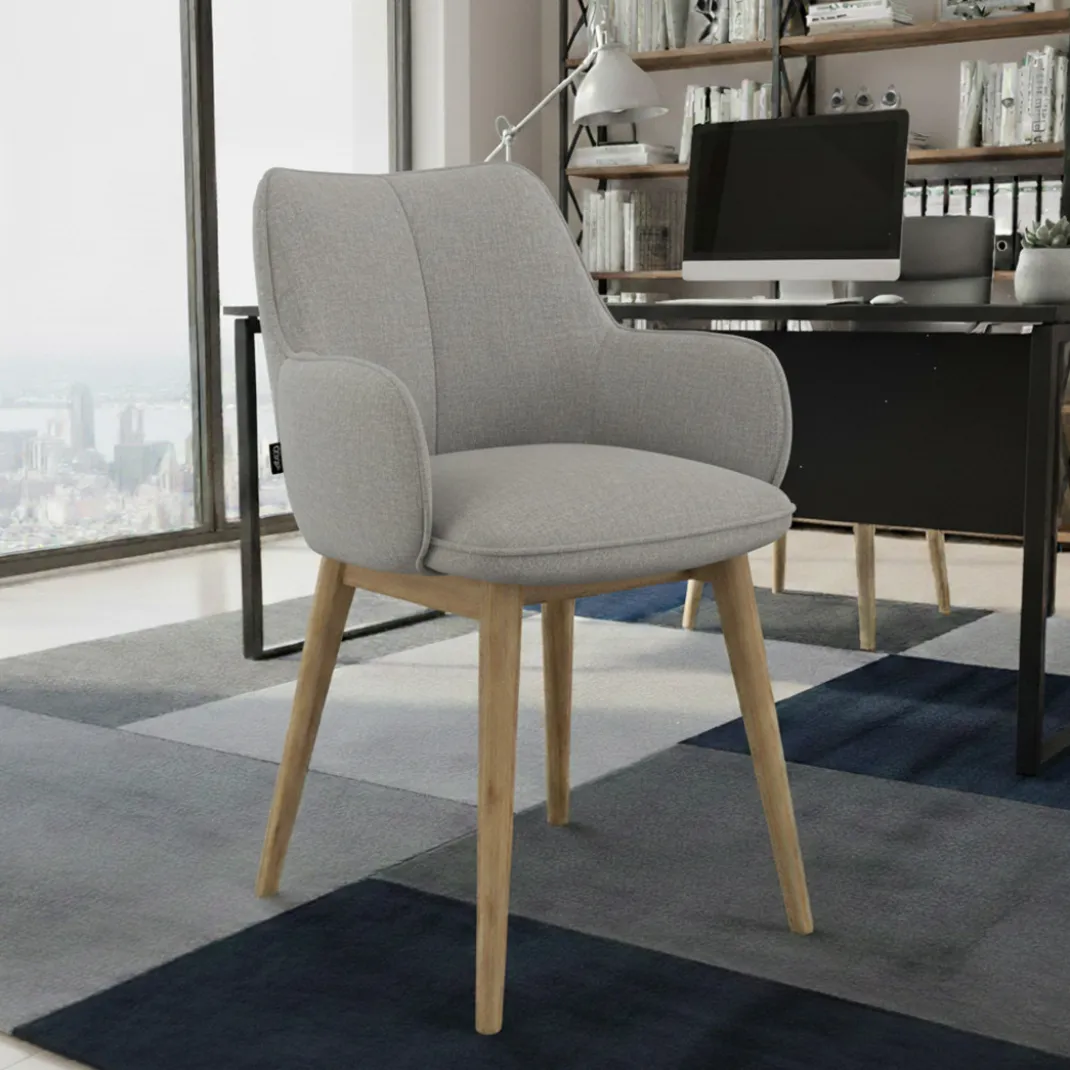 Silla de visitas Gala, estructura 4 patas, base de madera