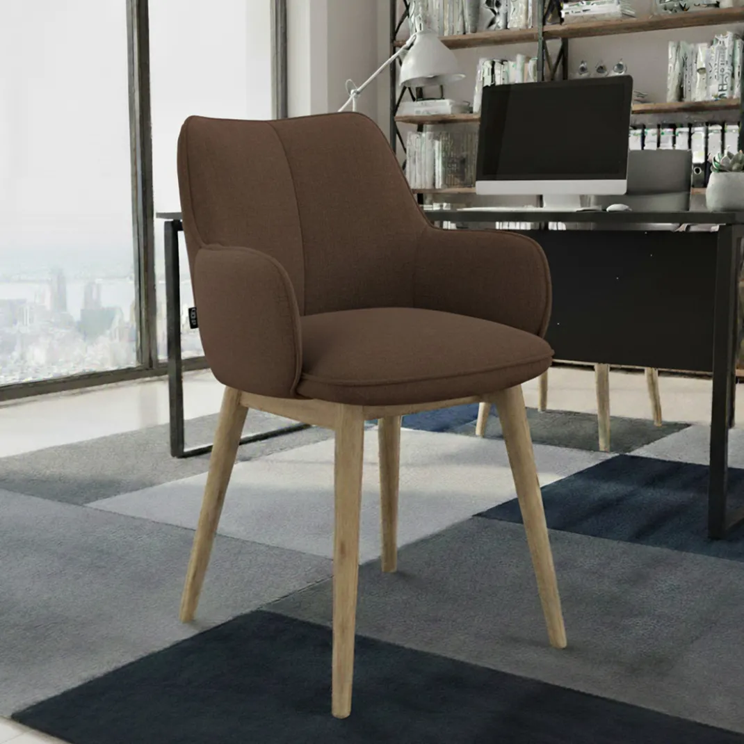 Silla de visitas Gala, estructura 4 patas, base de madera