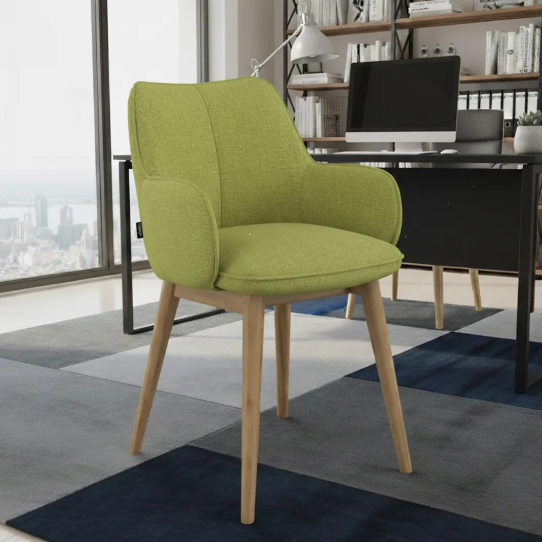 Silla de visitas Gala, estructura 4 patas, base de madera