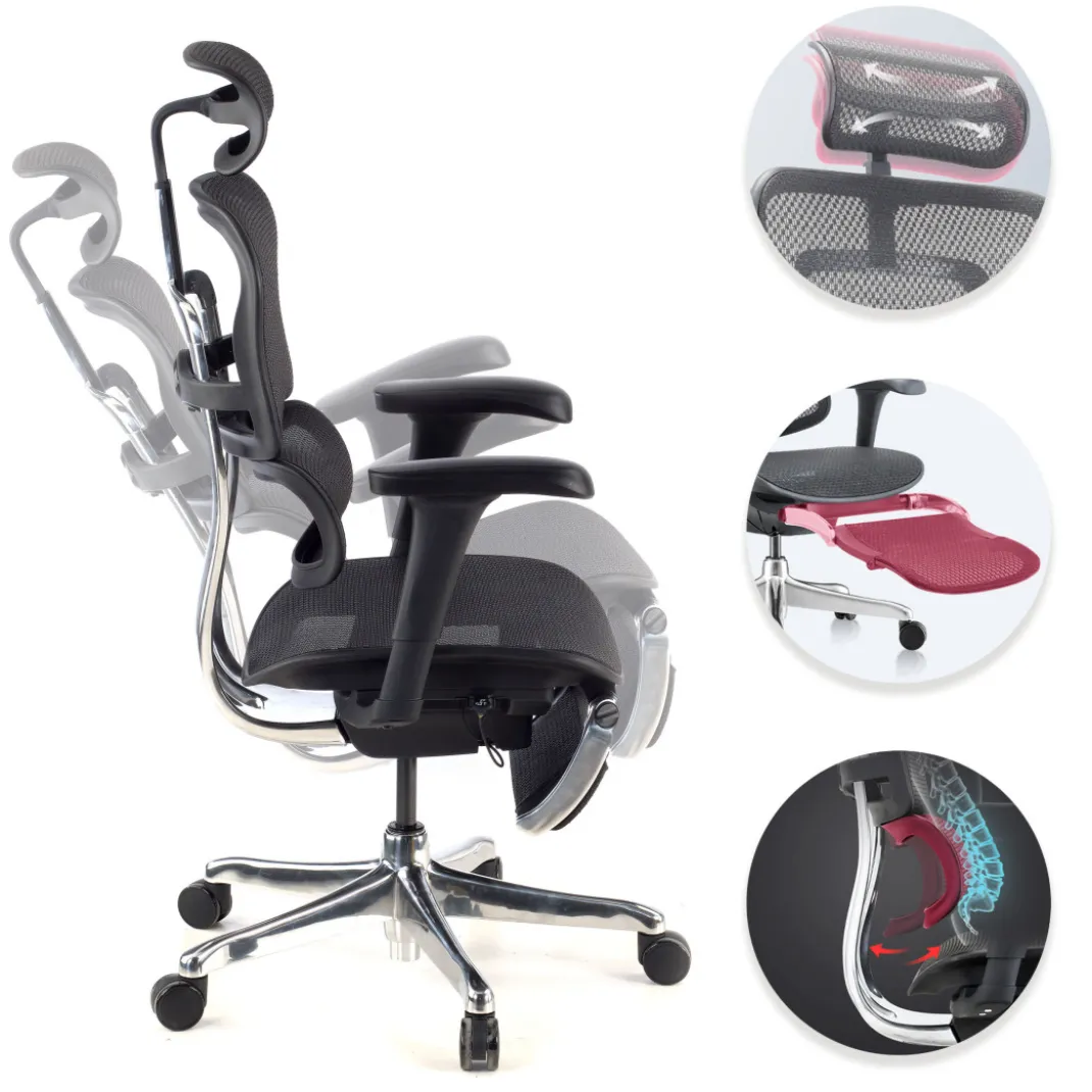 Silla ergonómica con reposapies Ergohuman gen2