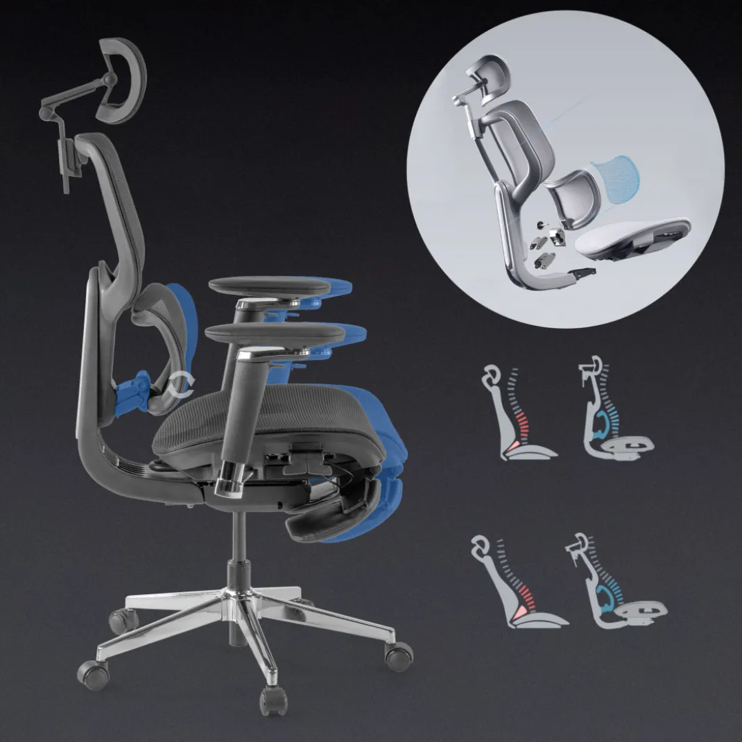 Silla ergonómica de oficina Erghos X2, mecanismo sincronizado