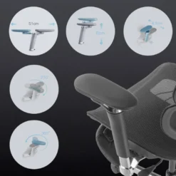 Silla ergonómica de oficina Erghos X2, mecanismo sincronizado