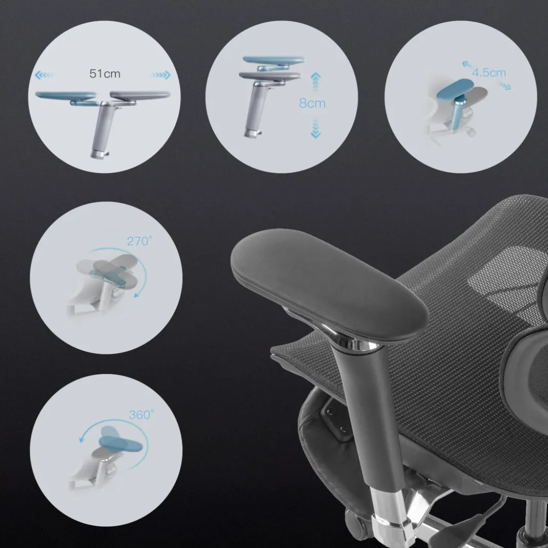 Silla ergonómica de oficina Erghos X2, mecanismo sincronizado