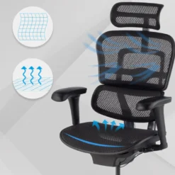 Silla ergonómica Ergohuman Gen2, estructura negra