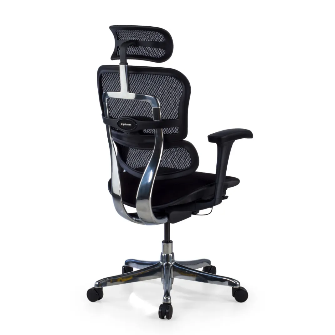 Silla Ergonómica Ergohuman V2, asiento tapizado, estructura negra